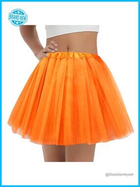 Women's 5-Layer Tulle Tutu Skirt Fluffy Dance Cosplay Costume Party